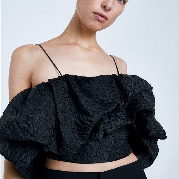 Zara | Tops | Zara Voluminous Crop Top | Poshmark